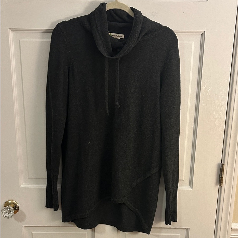 Dakini Charcoal Cowl Neck Tunic Sweater